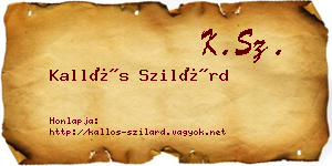 Kallós Szilárd névjegykártya