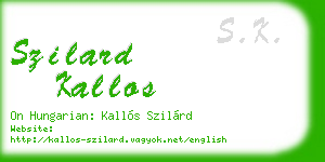 szilard kallos business card