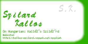 szilard kallos business card